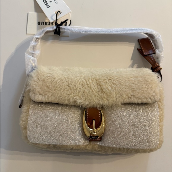 Staud Harlow Shearling Shoulder Bag - Picture 4 of 6